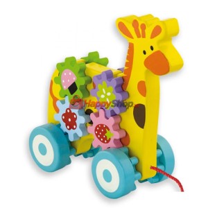 Играчка за дърпане - Жираф със зъбни колела