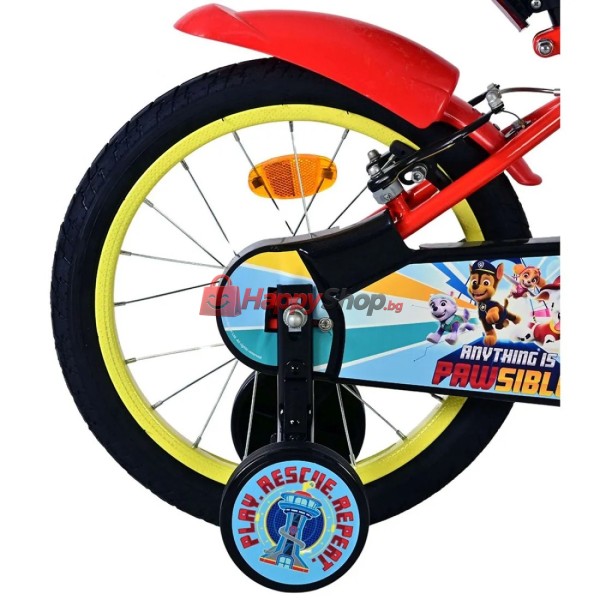 Детски велосипед с помощни колела, Paw Patrol, 16 инча