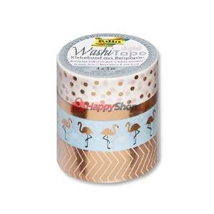 Комплект лепенки за декорации, WASHI TAPE, Злато, 3 бр.