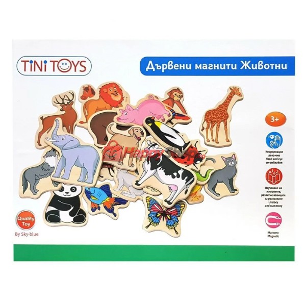 Дървени магнити Животни Тини Тойс