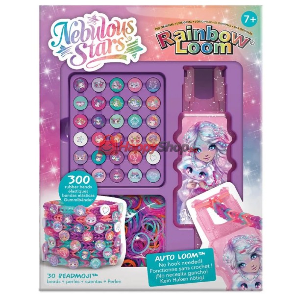 Комплект за плетене на гривни с мъниста и ластици, Rainbow Loom
