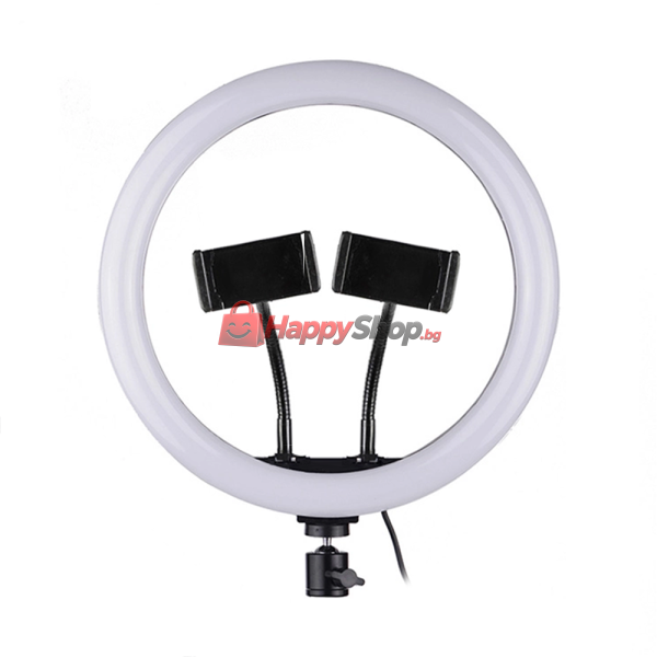 LED Ring осветление M33, 33см, 25W, С 2 скоби, Черен - 40125