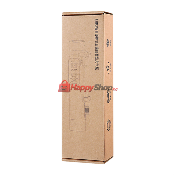 Компресор Remax CQ-1, Фенер, 5000mAh, Черен - 40305