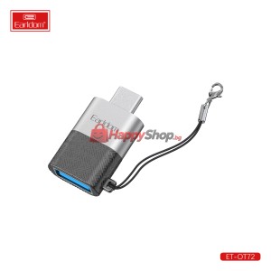 Преходник Earldom ET-OT72, USB (F) към Type-C, OTG, Черен - ..