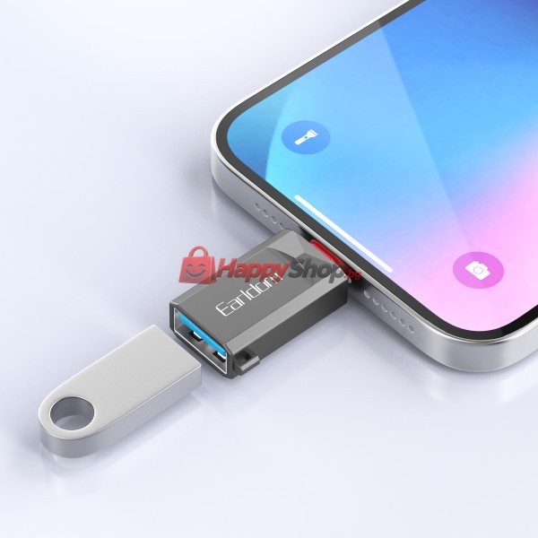 Преходник Earldom ET-OT87L, USB3.0 към Lightning, OTG, Черен - 40361
