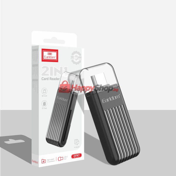 Четец за карти Earldom ET-OT97, Type-C , OTG, Черен - 40357