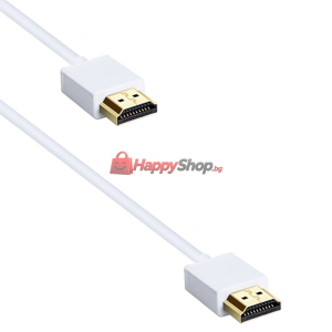 Кабел DeTech HDMI - HDMI M/M, 1,5m, Бял - 18135