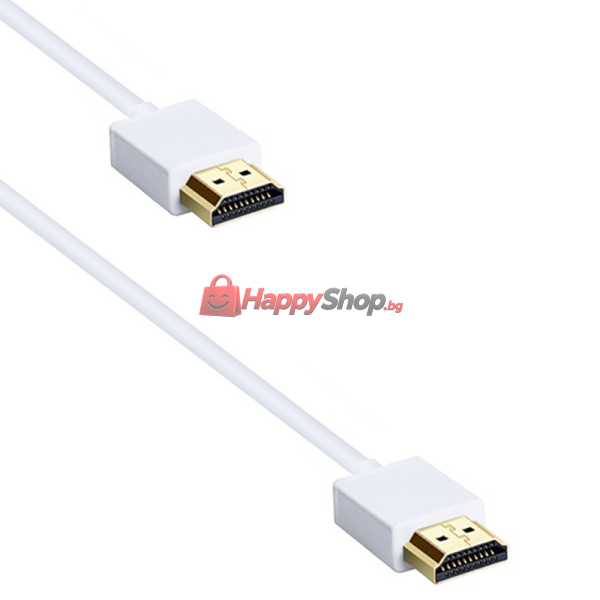 Кабел DeTech HDMI - HDMI M/M, 1,5m, Бял - 18135