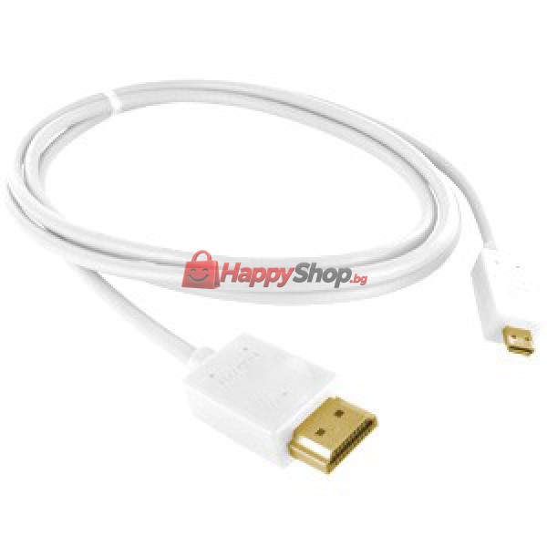 Кабел DeTech HDMI - HDMI Micro, 1.5m, Бял - 18136