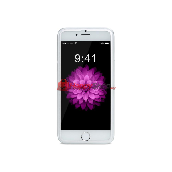 Стъклен протектор за целия дисплей, Remax Honor, за iPhone 6/6S Plus, С Метална лайстна, 0.3 mm, Сребрист - 52312