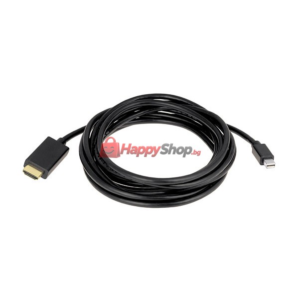 Кабел DeTech Mini DP - HDMI M/M, 14+1 cooper, 1.8м, Черен - 18279