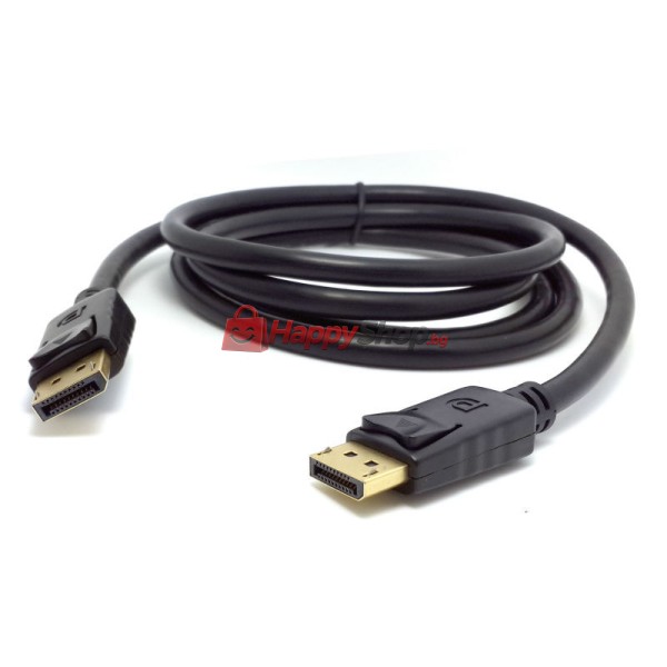 Кабел DeTech DP - DP M/M, 14+1 cooper, 5м, Черен - 18272
