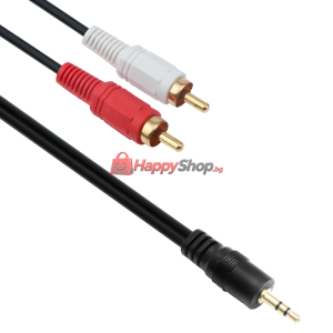 Аудио кабел DeTech 3.5 - 2RCA, 1.5м. high quality - 18116