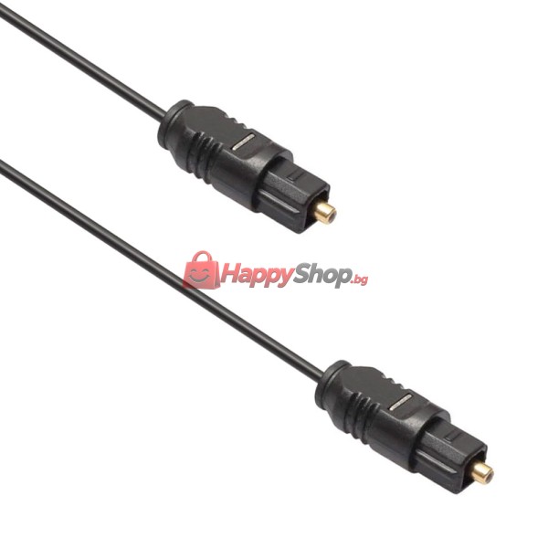 Оптичен аудио кабел DeTech, Toslink, 1.5м, Черен - 18354