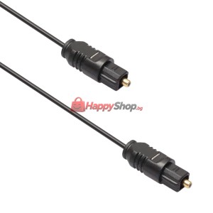 Оптичен аудио кабел DeTech, Toslink, 10м, Черен - 18357