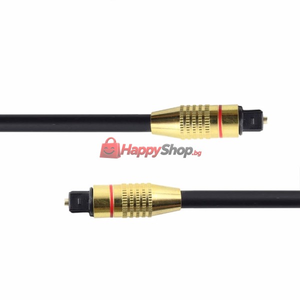 Оптичен аудио кабел DeTech, Toslink, 3.0м, Черен - 18360