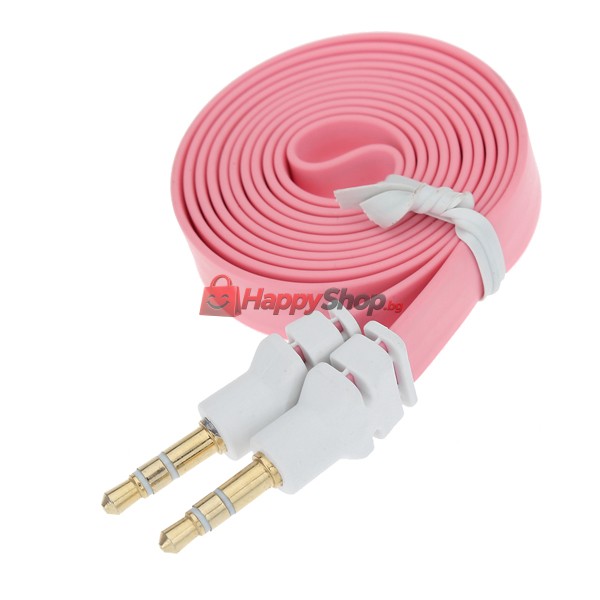 Аудио кабел DeTech 3.5mm М/М, Flat, 1m -18235