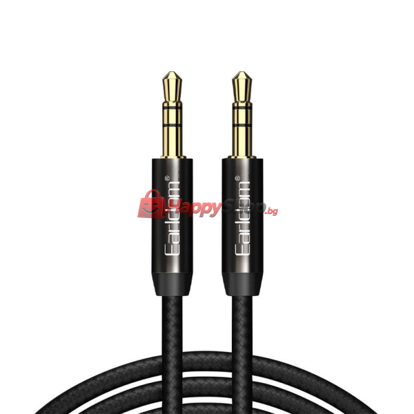 Аудио кабел Earldom ET-AUX03, 3.5mm жак, М/М, 1.0м, Черен - 40225