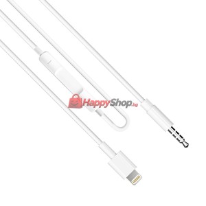 Аудио кабел Earldom ET-AUX42, 3.5mm към Lightning, 1.0м, Бял..