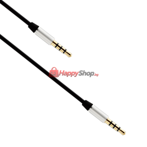 Аудио кабел, Earldom, AUX15, 3.5mm жак, М/М, 1.0м, Черен - 1..