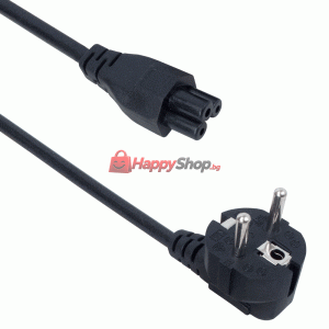 Захранващ кабел DeTech, За лаптоп, 1.5m, CEE 7/7 - IEC C5 F ..