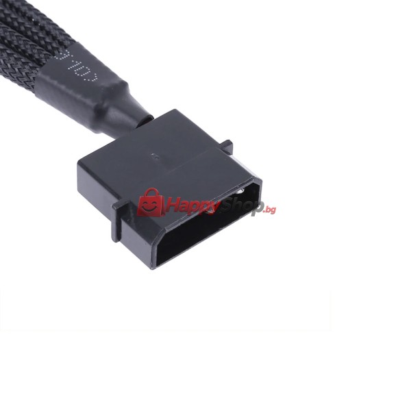 Кабел , Y-Сплитер, За вентилатори, MOLEX към 4x4PIN, 0.3m, Черен - 18322
