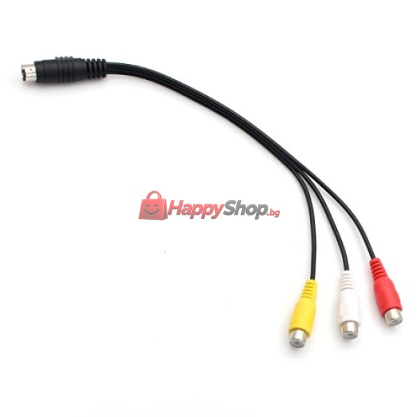 Кабел S-Video 7-Pin - 3RCA female, DeTech - 18249