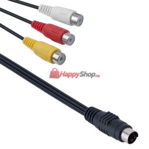Кабел S-Video 7-Pin - 3RCA female, DeTech - 18249
