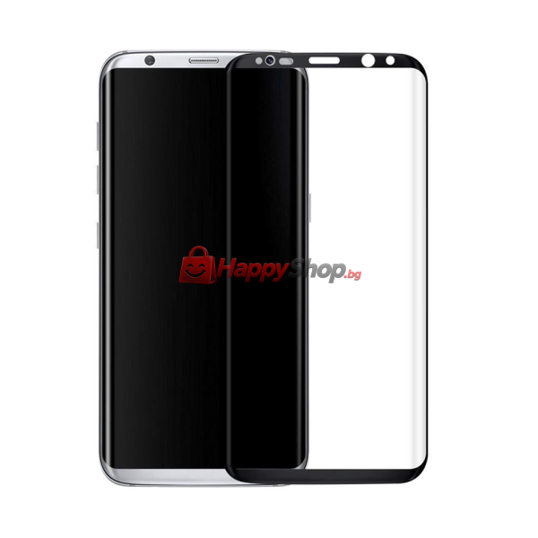 Стъклен протектор, , За Samsung Galaxy S8 Plus, Full glue, 0.3mm, Черен - 52428