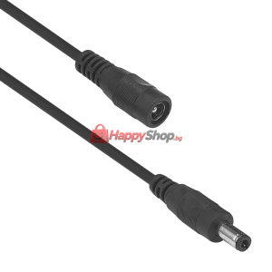 DC Удължител DeTech, 5.5x2.1 M/F, 10m, Черен - 18374