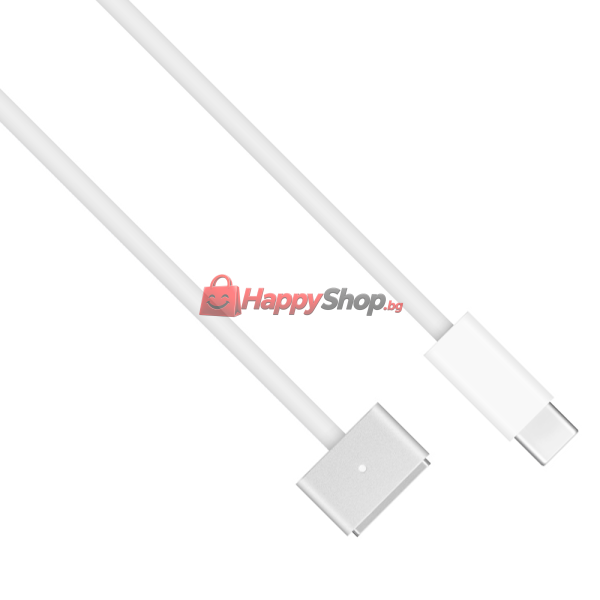 Кабел DeTech, USB Type-C към Mag Safe 3, 2.0m, Бял - 18381