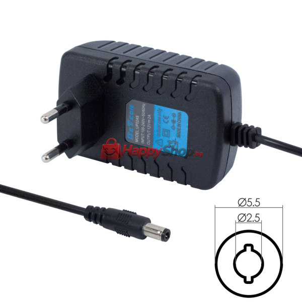 Адаптер DeTech 12V/ 2A 5.5*2.5 - 202