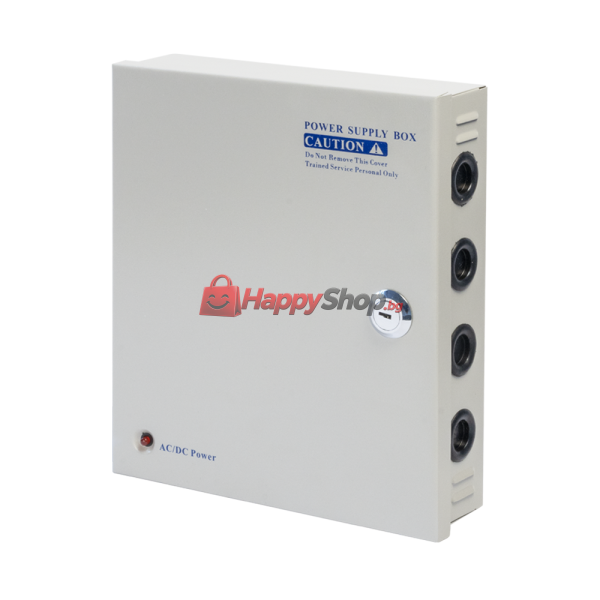 Импулсен захранващ блок , 12V/5A, 9 Изхода, Метална кутия, Сив - 343