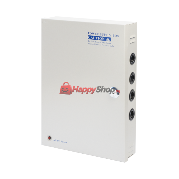 Импулсен захранващ блок , 12V/15A, 18 Изхода, Метална кутия, Сив - 346
