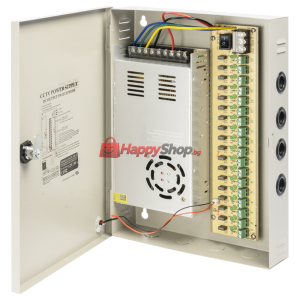 Импулсен захранващ блок , 12V/30A, 18 Изхода, Метална кутия,..