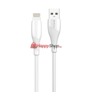 Кабел за данни DeTech DE-44i2, Lightning, 2.0m, Бял - 40268