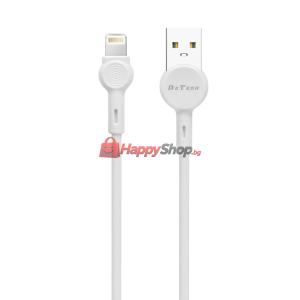 Кабел за данни DeTech DE-C35i, Lightning, 1.0m, Бял - 40189