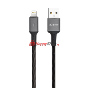Кабел за данни DeTech DE-C39i, Lightning, 1.0m, Черен - 4020..