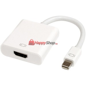 Преходник DeTech Mini DP M - HDMI F, 10см, Бял - 18154