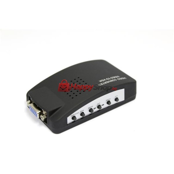Конвертор DT AV към VGA, Черен - 18256