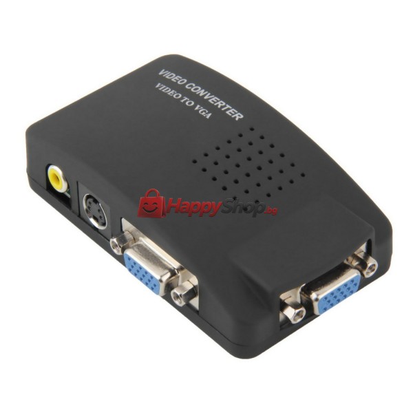 Конвертор DT AV към VGA, Черен - 18256