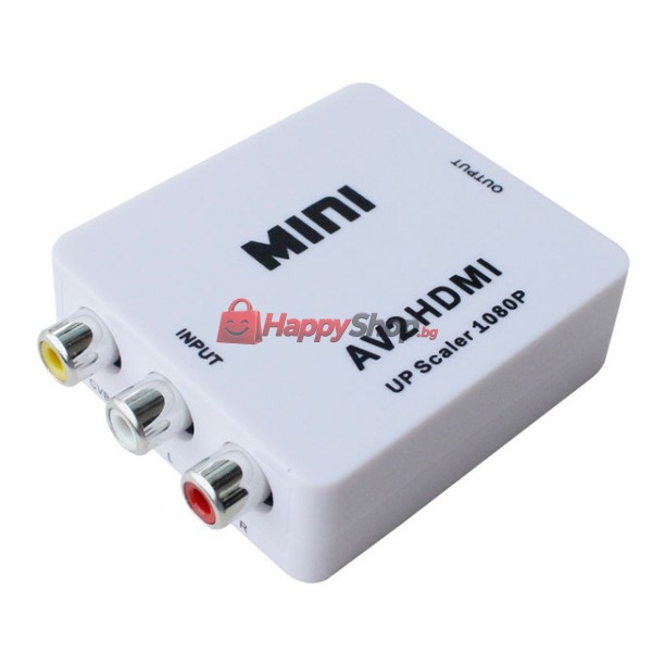Конвертор AV към HDMI, Бял - 18257