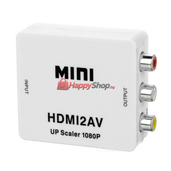 Конвертор, , HDMI към AV (3RCA), Бял - 18301