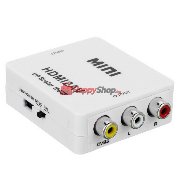 Конвертор, , HDMI към AV (3RCA), Бял - 18301