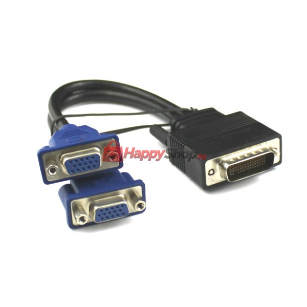 Преходник DeTech DVI 24+5 М към 2 VGA F, Черен - 18251