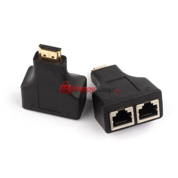 HDMI удължител, , През LAN CAT-5e/6, Черен - 17165