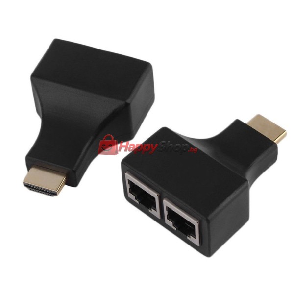 HDMI удължител, , През LAN CAT-5e/6, Черен - 17165