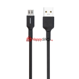 Кабел за данни DeTech DE-C37M, Micro USB, 1.0m, Черен - 4019..