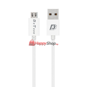 Кабели за данни DeTech, 10бр. Micro USB, 1.0m, Бял - 14143