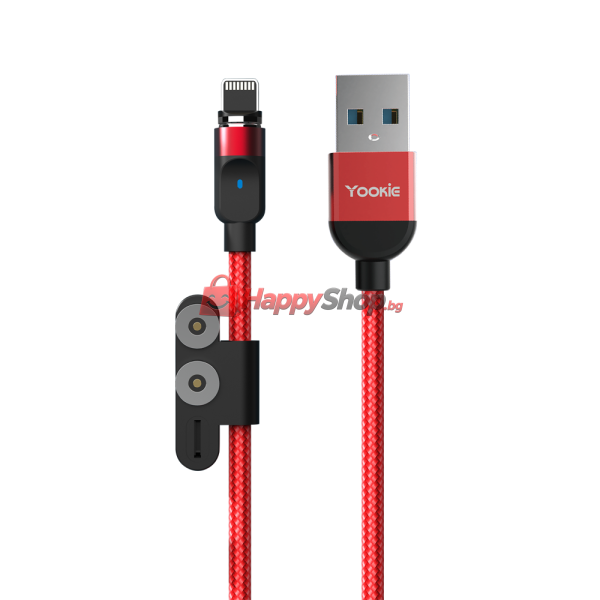 Магнитен кабел за данни Yookie CB4, 3 в 1, Micro USB, Lightning, Type-C, 1.0m, Различни цветове - 40152
